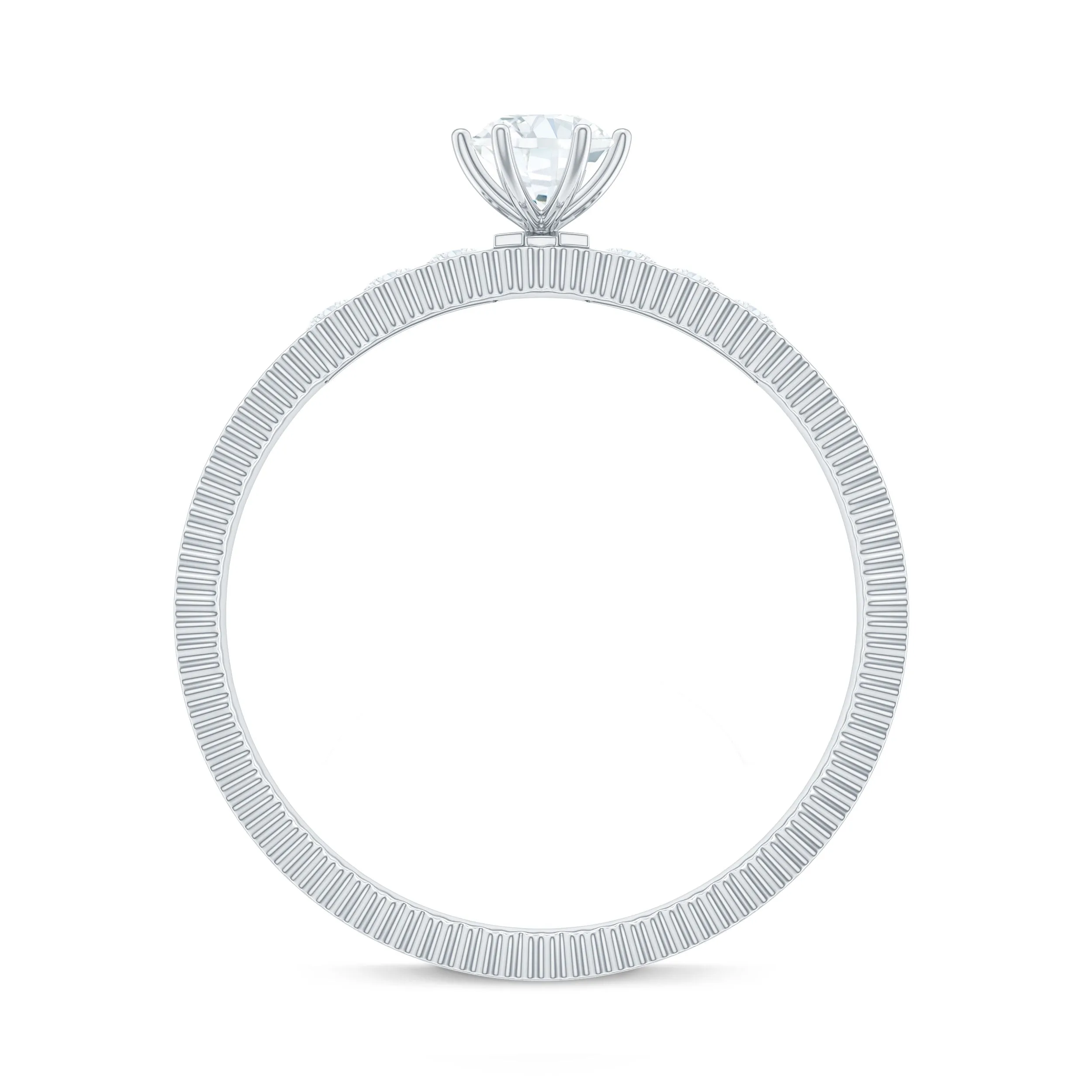 0.5 CT Natural Diamond Solitaire Gold Band Ring