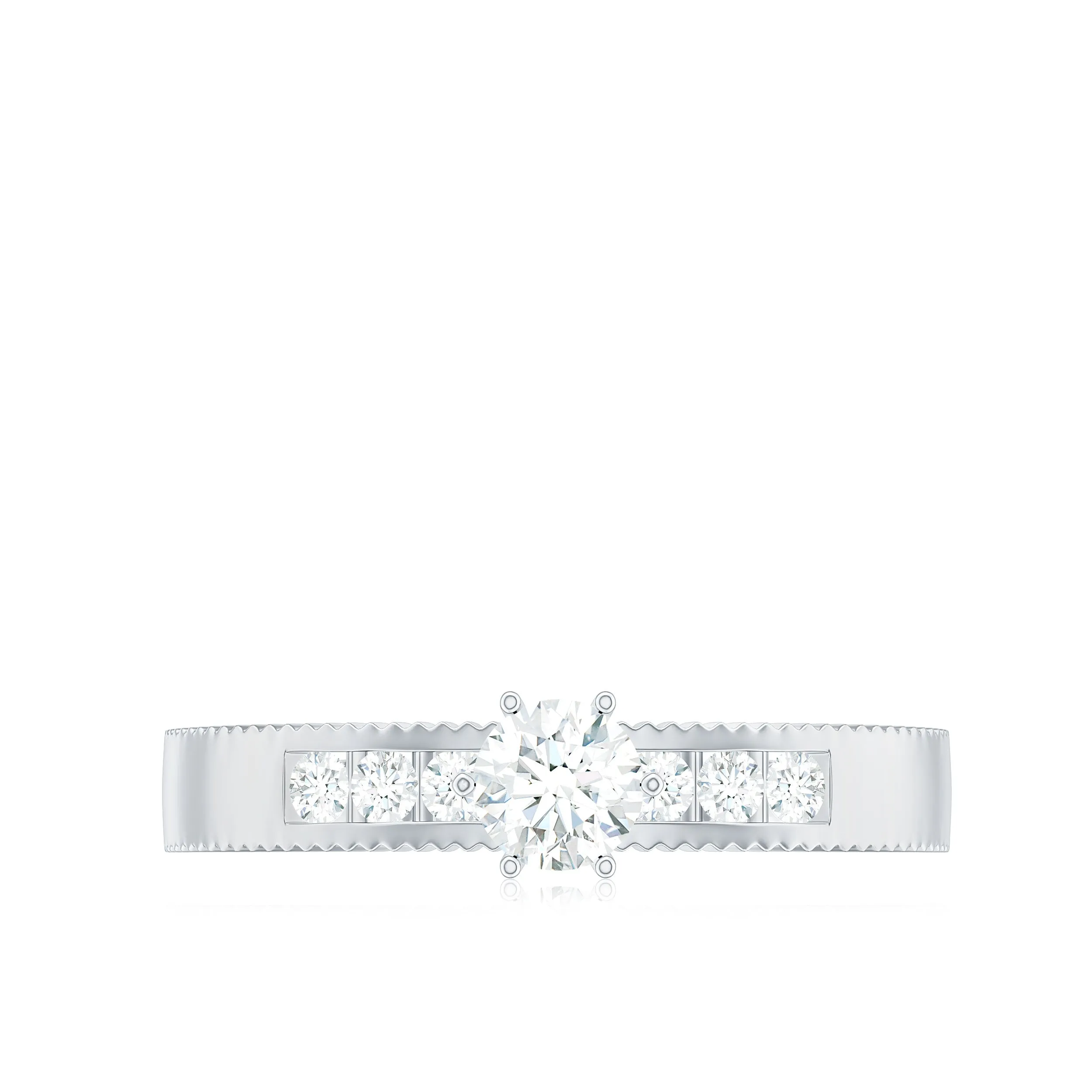 0.5 CT Natural Diamond Solitaire Gold Band Ring
