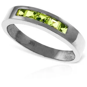 0.6 Carat 14K Solid White Gold Feelings Are Forever Peridot Ring