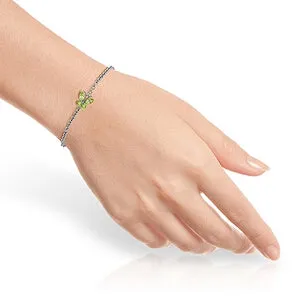 0.6 Carat 14K Solid White Gold Step Closer Peridot Bracelet