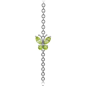 0.6 Carat 14K Solid White Gold Step Closer Peridot Bracelet