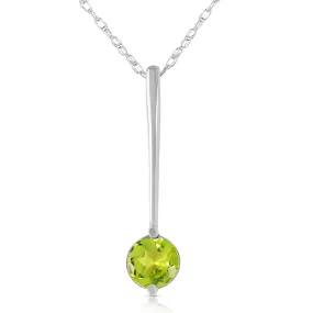 0.65 Carat 14K Solid White Gold Halo Peridot Necklace