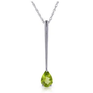 0.65 Carat 14K Solid White Gold Loving Presence Peridot Necklace