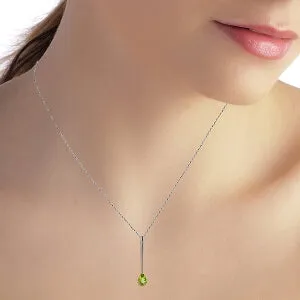 0.65 Carat 14K Solid White Gold Loving Presence Peridot Necklace