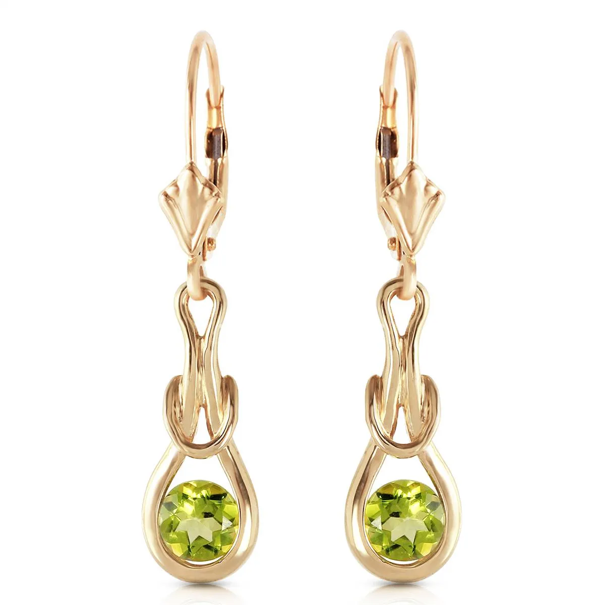 1.3 Carat 14K Solid Yellow Gold Elysian Peridot Earrings