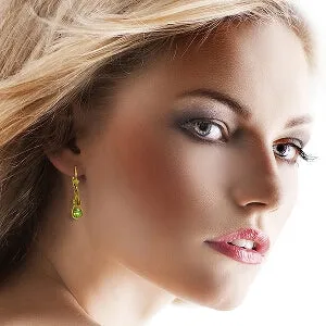 1.3 Carat 14K Solid Yellow Gold Elysian Peridot Earrings