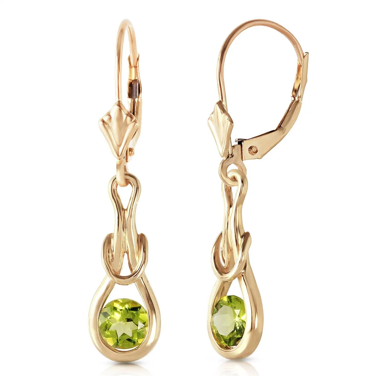 1.3 Carat 14K Solid Yellow Gold Elysian Peridot Earrings