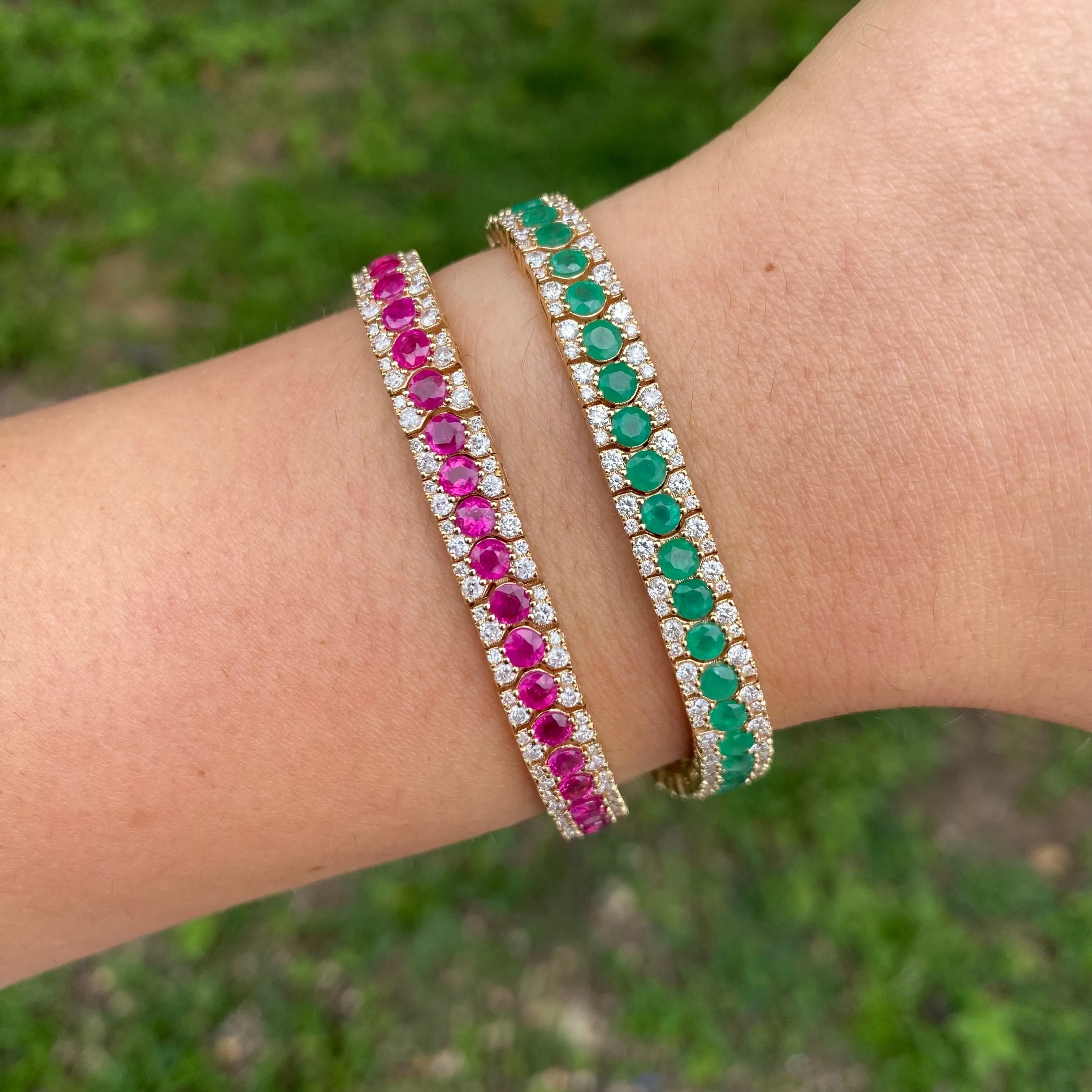 14K GOLD DIAMOND RUBY ALICE BRACELET