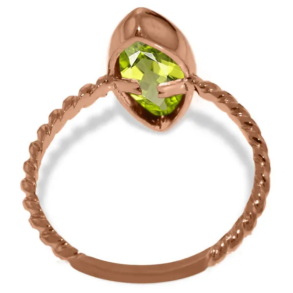 14K Solid Rose Gold Rings w/ Natural Marquis Peridot