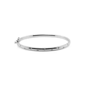 14k White Gold Hinged Bangle Bracelet