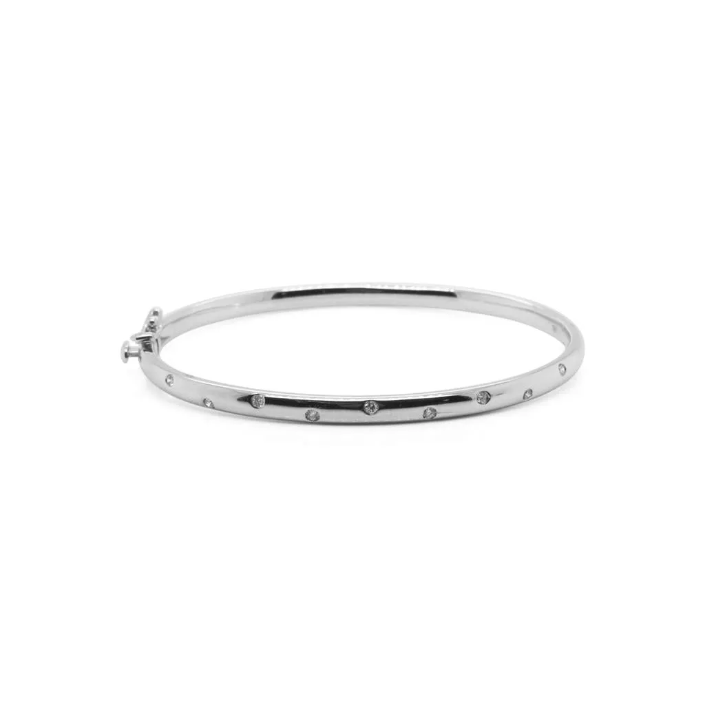 14k White Gold Hinged Bangle Bracelet
