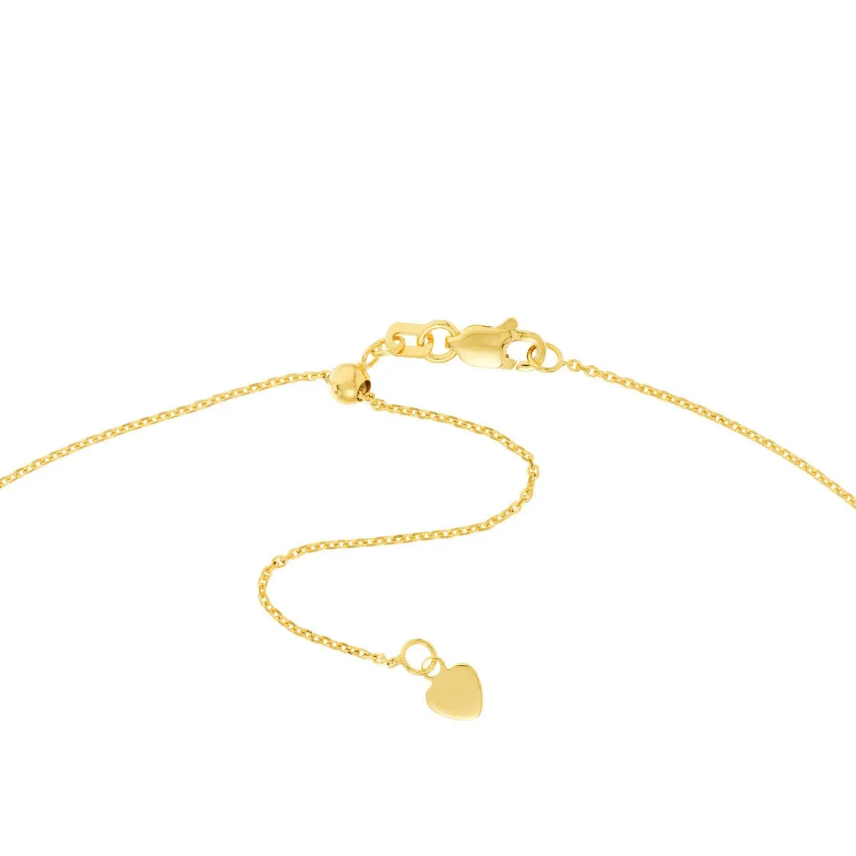 14K Yellow Gold Love Plate on Open Curb Chain Choker