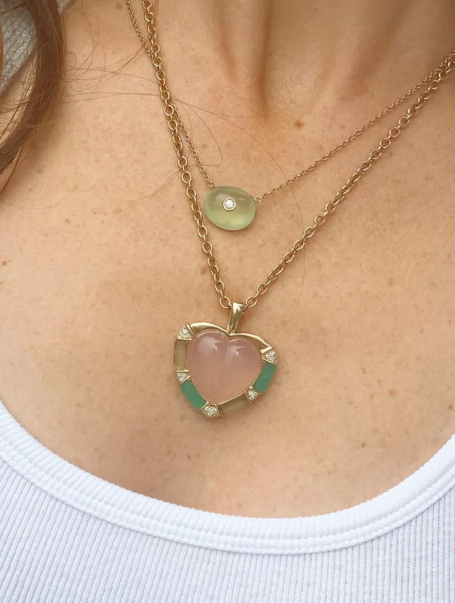 14KY Milestone Necklace Black Onyx and Emerald