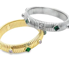 14mm Snake link Bangle With Stones