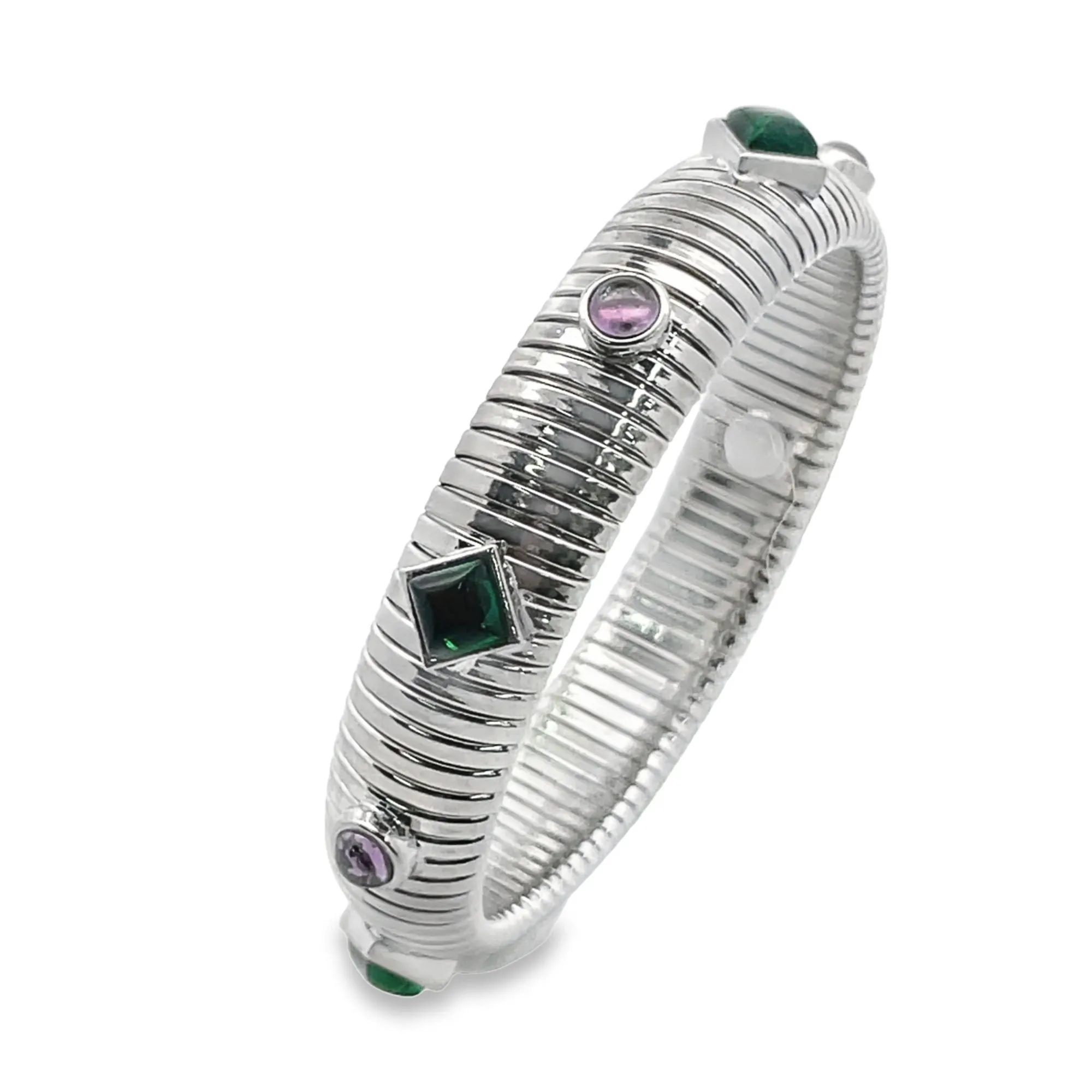 14mm Snake link Bangle With Stones