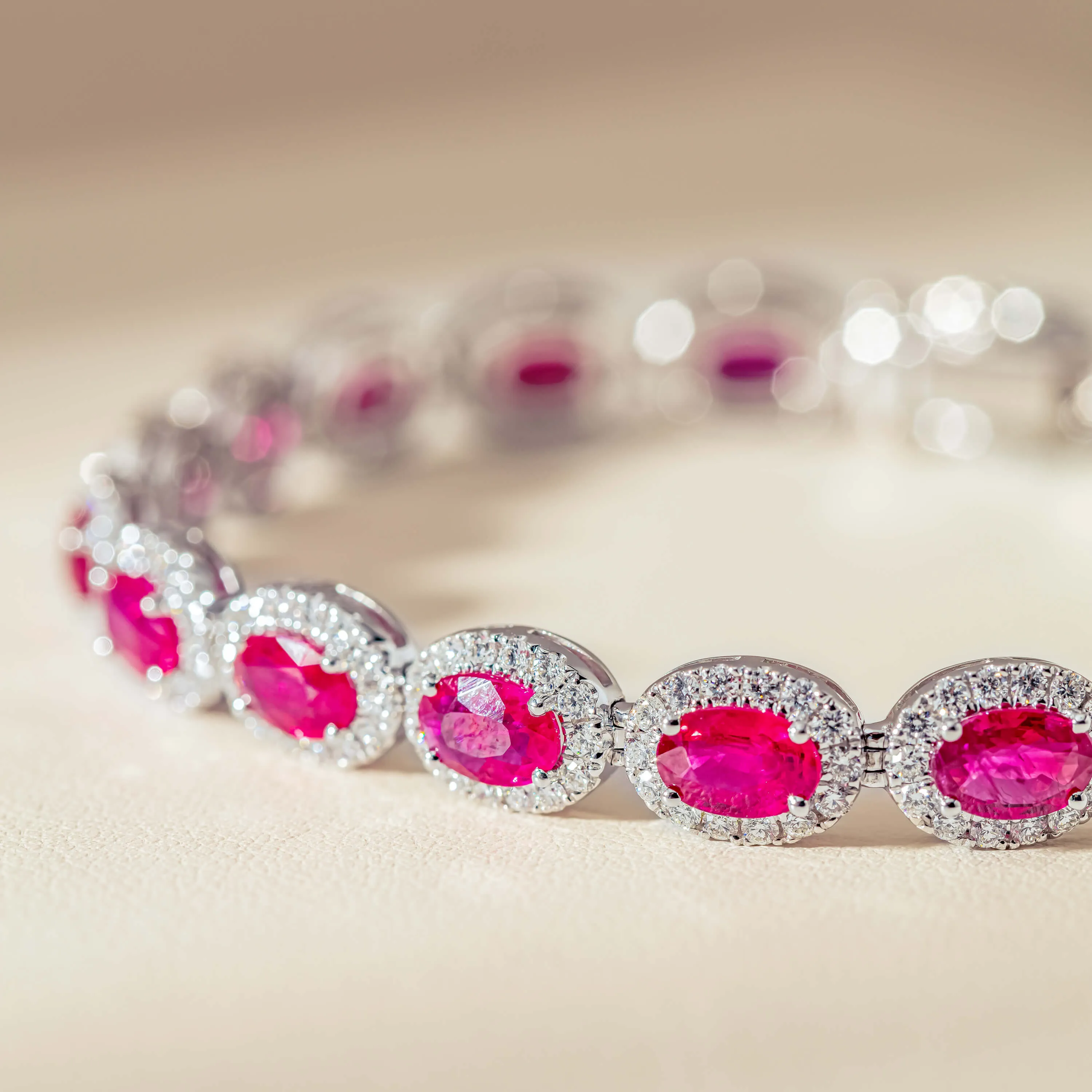 18ct White Gold 10.50ct Ruby and Diamond Bracelet