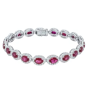 18ct White Gold 10.50ct Ruby and Diamond Bracelet