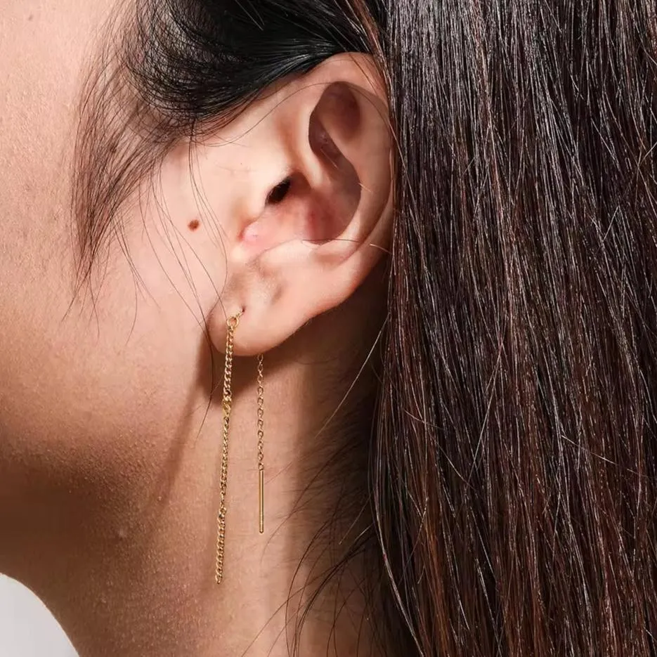 18K Gold-Filled Long Threader Earrings
