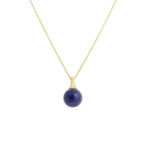 18K Yellow Gold and Lapis Pendant