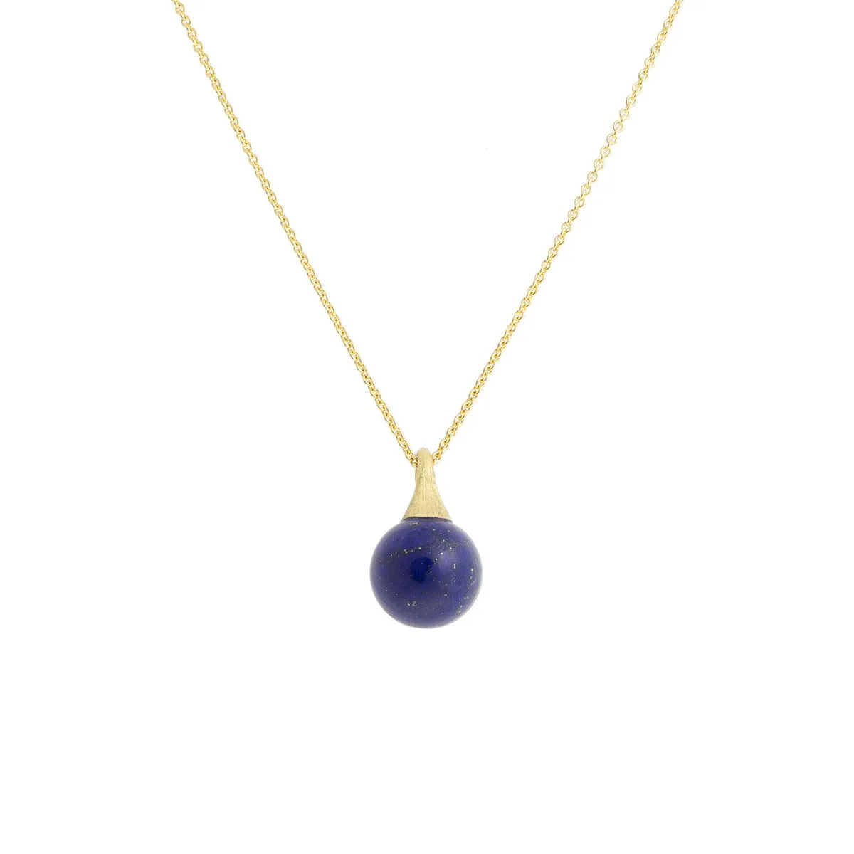 18K Yellow Gold and Lapis Pendant