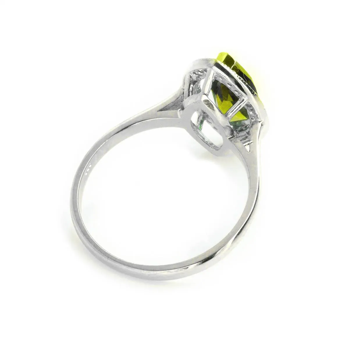 2.15 Carat 14K Solid White Gold Ring Diamond Marquis Peridot