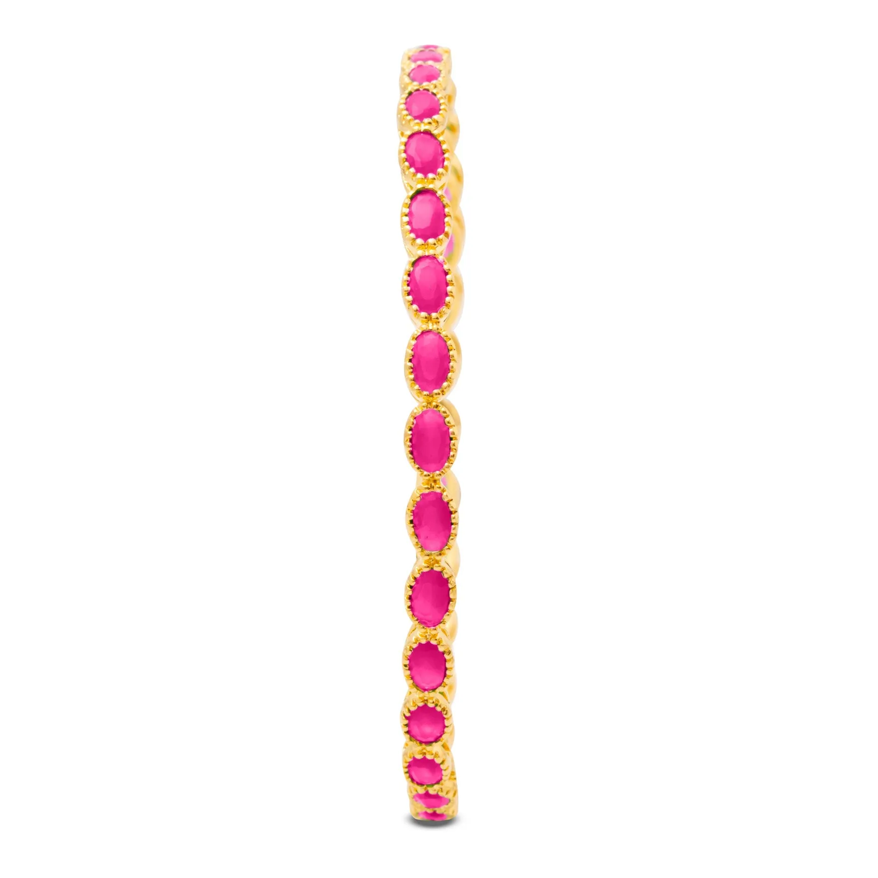 24ct Heavy Gold Plated Stone Bangle PSB17R-032