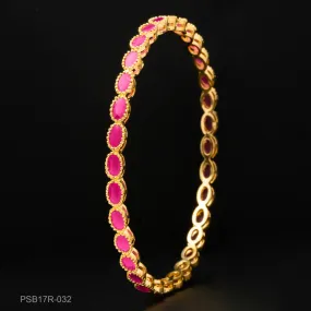 24ct Heavy Gold Plated Stone Bangle PSB17R-032