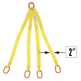 2"x18' (2 ply) Quad Leg Nylon Sling w/ Master Link Both Ends