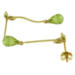 3.4 Carat 14K Solid Yellow Gold Breeze Peridot Earrings