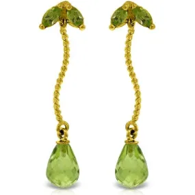 3.4 Carat 14K Solid Yellow Gold Breeze Peridot Earrings