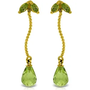 3.4 Carat 14K Solid Yellow Gold Breeze Peridot Earrings