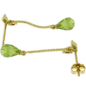 3.4 Carat 14K Solid Yellow Gold Breeze Peridot Earrings