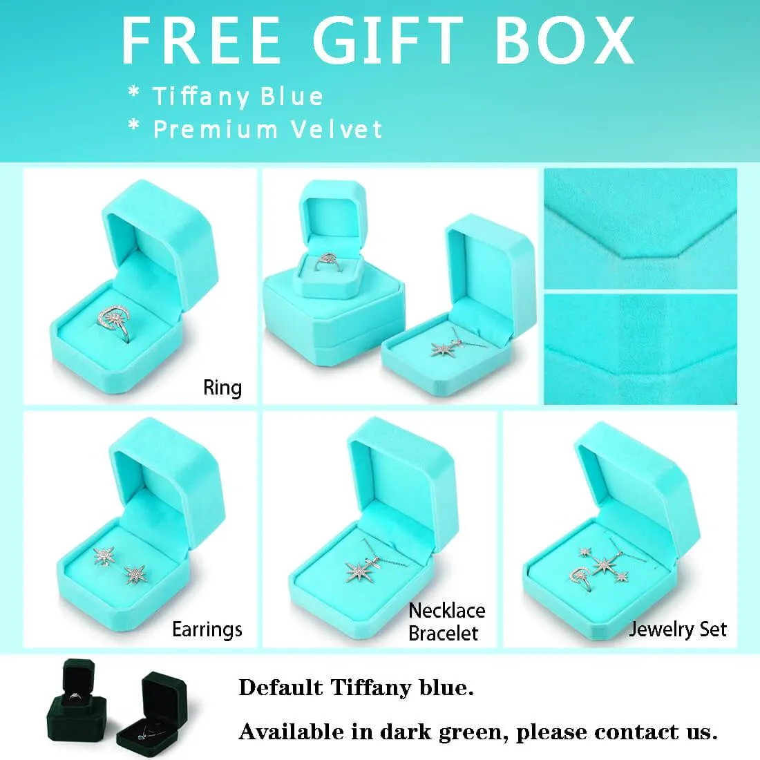 3D Cube Birthstone August Peridot Jewelry Set 3PCS Women Girls Birthday Gift
