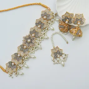 3D Design Jhumka Choker Set