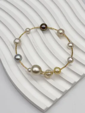 6-9.5mm Mixed-Pearl Bangle
