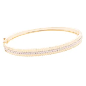 .75ct 14k Yellow Gold Diamond Bangle