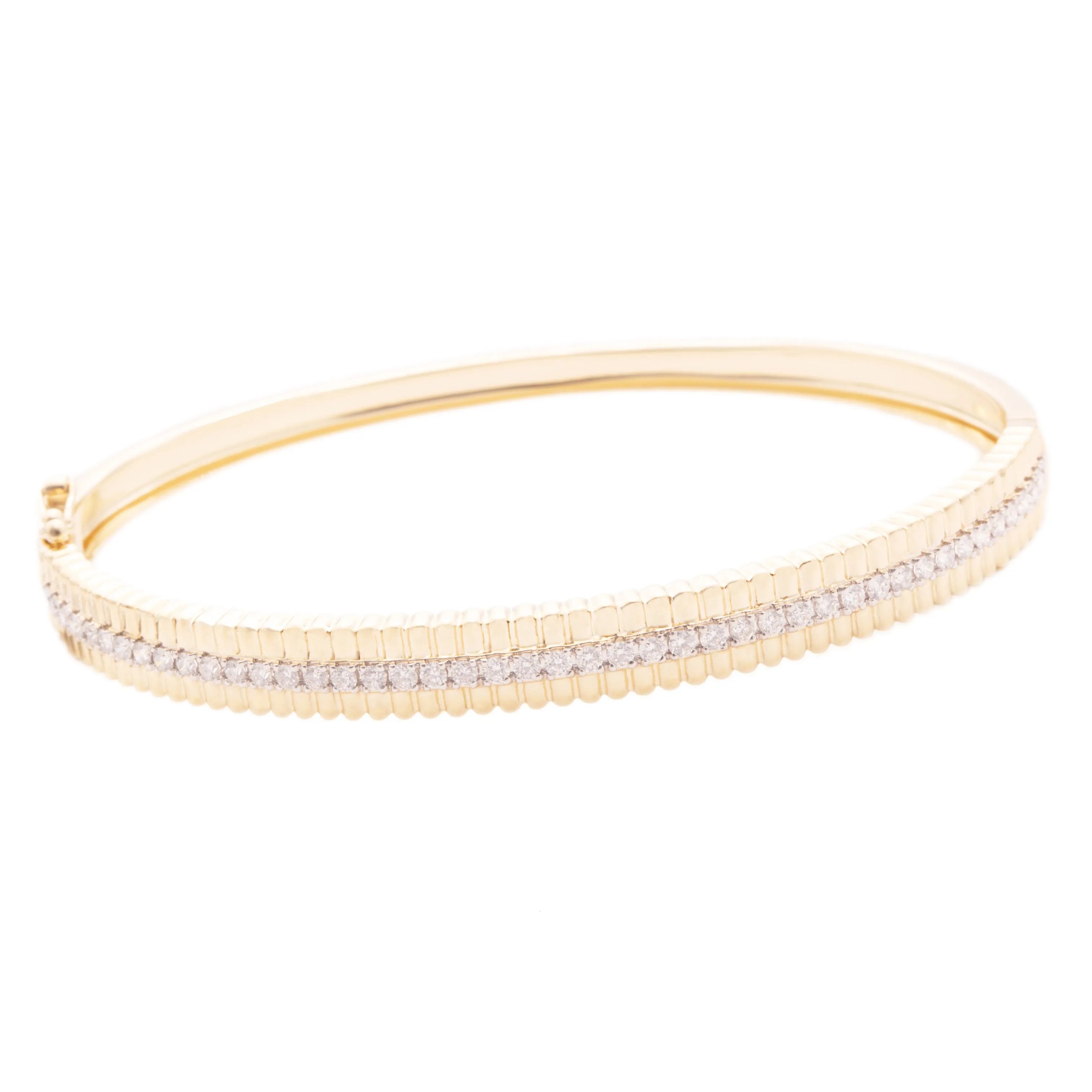 .75ct 14k Yellow Gold Diamond Bangle