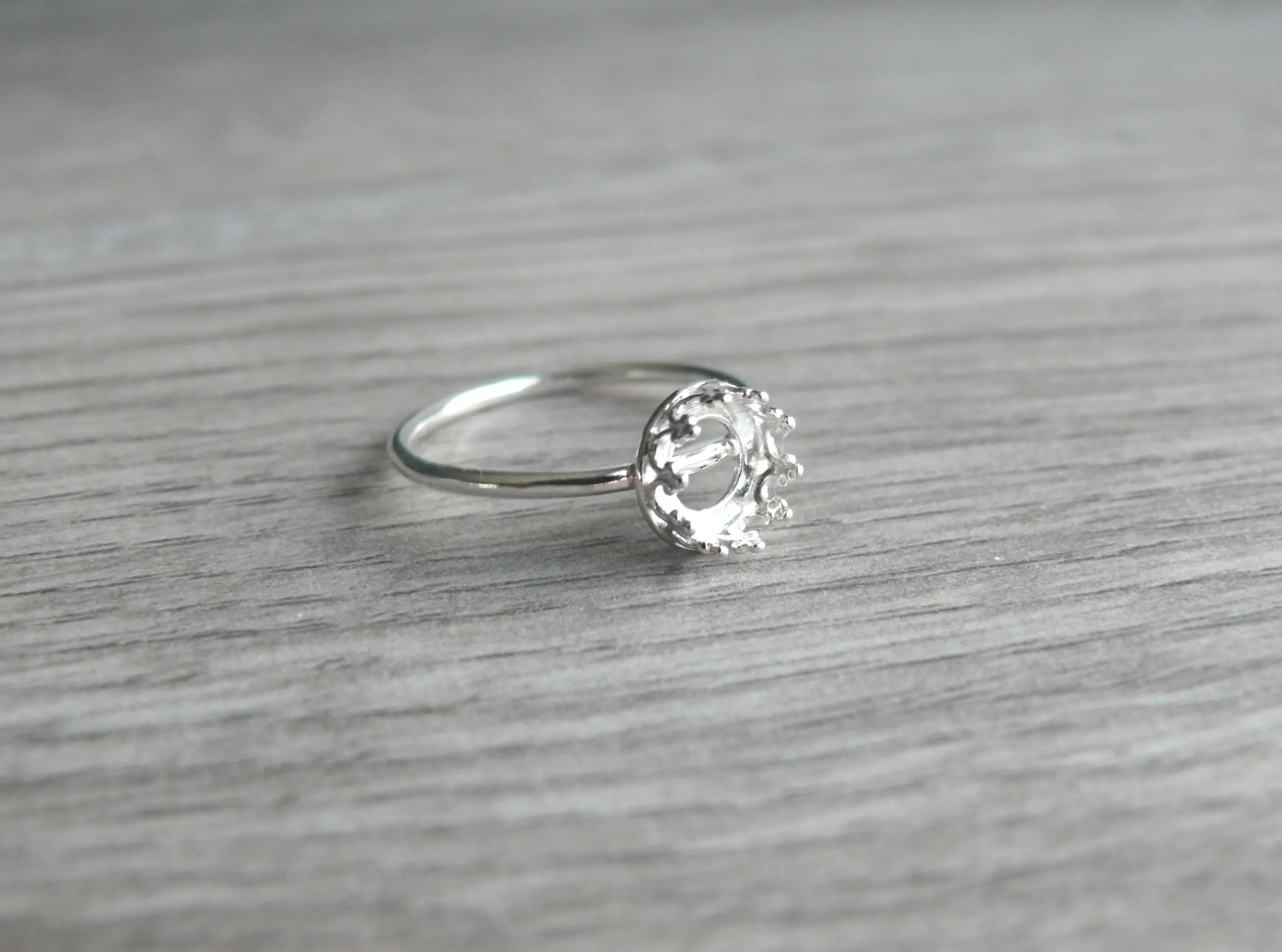 8 mm Crown Ring Blank Plain Band