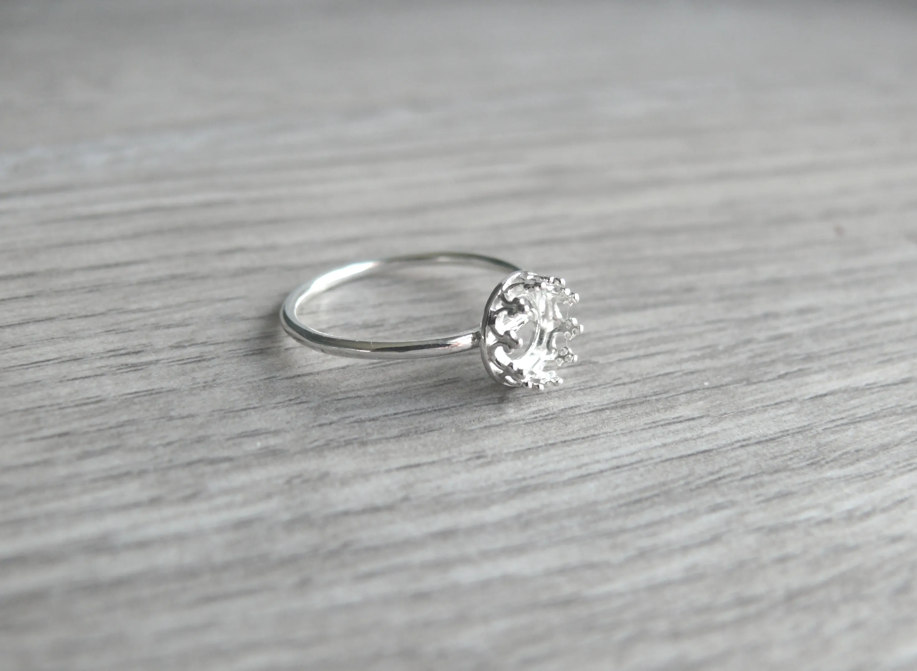 8 mm Crown Ring Blank Plain Band