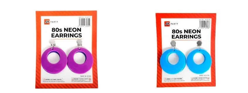 80's Neon Clip-on Earrings