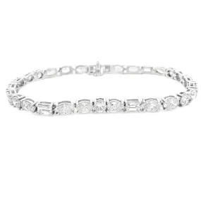 8.73ct 18k White Gold Mixed Shape Diamond Bracelet