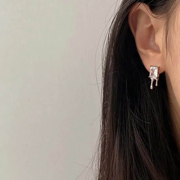 925 Silver Drop Earrings CZ Diamond
