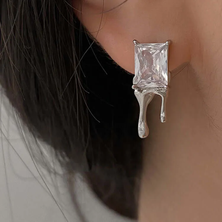 925 Silver Drop Earrings CZ Diamond
