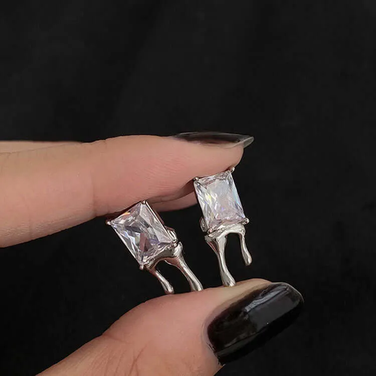 925 Silver Drop Earrings CZ Diamond
