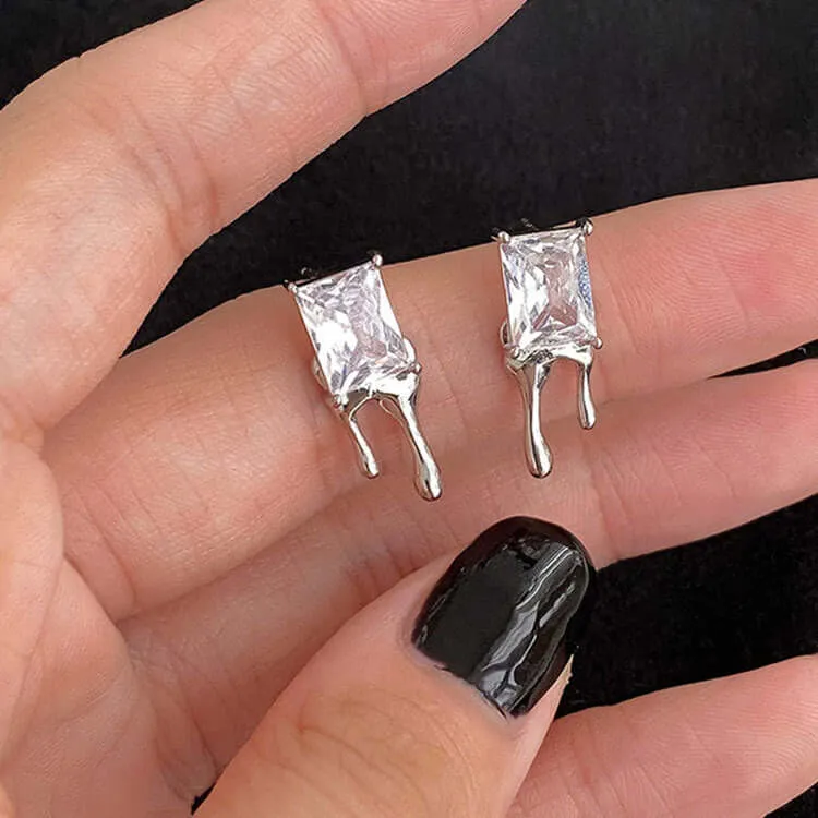 925 Silver Drop Earrings CZ Diamond
