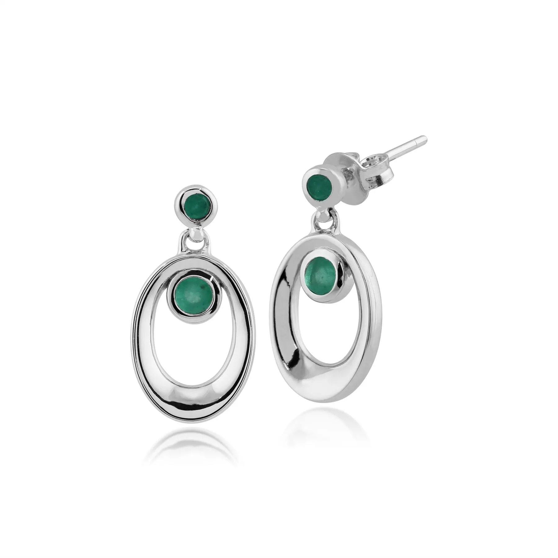925er Sterlingsilber Smaragd Fallen/ Lang Ohrringe