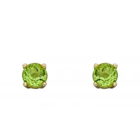 9ct August Peridot 4mm Stud Earrings GE2333