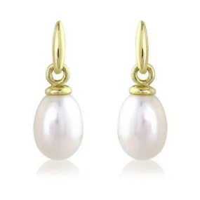 9ct Gold Pearl Drop Earrings - D119517CP