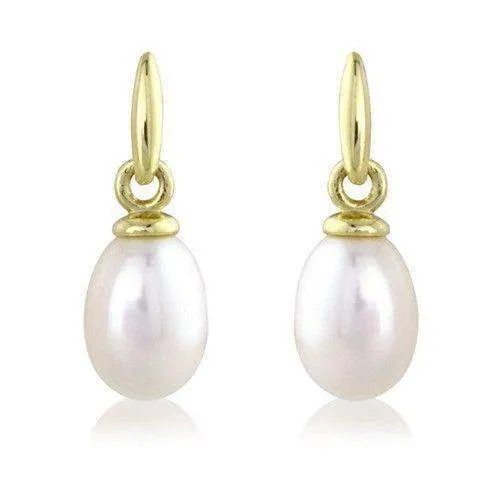 9ct Gold Pearl Drop Earrings - D119517CP