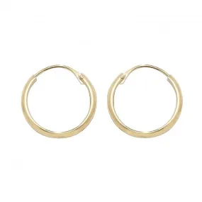 9ct Yellow Gold 12mm Sleeper Earrings ES153